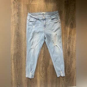 Blue Savvy Light Blue Distressed Women Jeans stretchy comfort fit woman’s 18